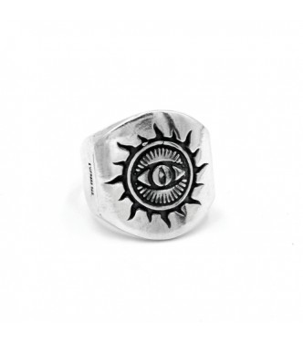 R002023 Sterling Silver Ring Eye Sun Genuine Solid Hallmarked 925 Handmade Nickel Free